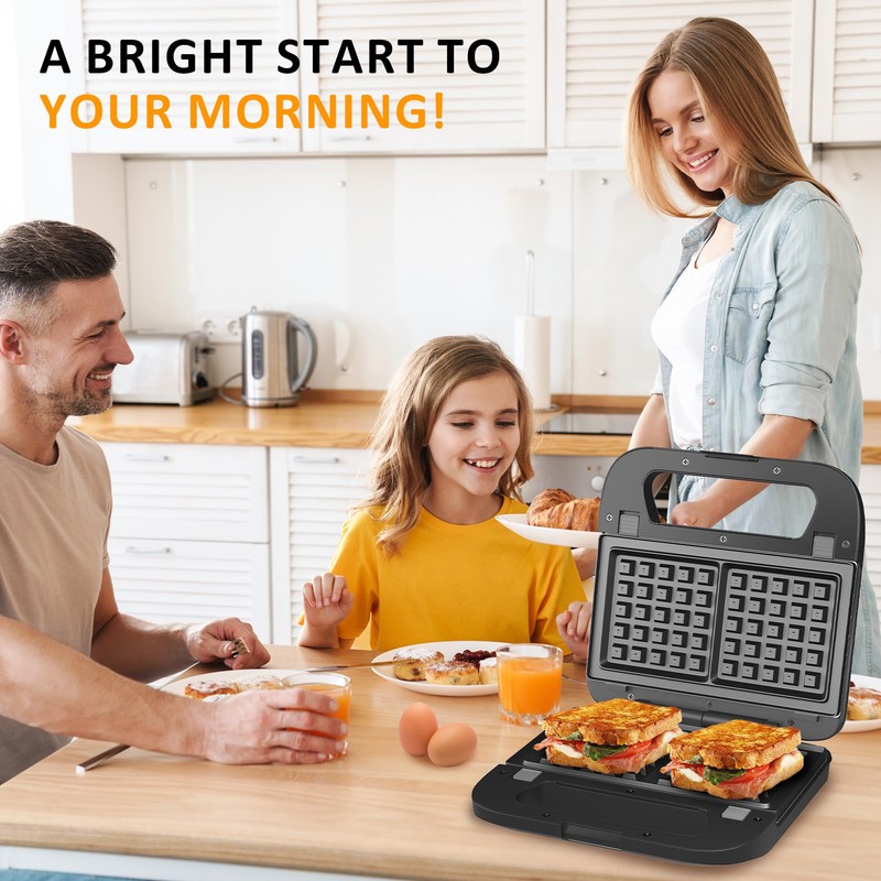 Sunvivi 3 in 1 Electric Sandwich Maker, Panini Press Grill