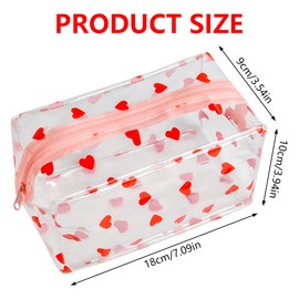 flintronic 3 Pcs Clear Pencil Case Large Pen Bag,Transparent Cosmestic Makeup Bags,PVC Pencil Case Stationery Pouch,Cute Heart Daisy Sunflower Pattern Bags,for Women and Girls