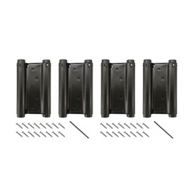 2 Pairs (4Pcs) 5 inch Double Action Spring Hinge Stainless Steel Cafe Saloon Door Swing Self Closing Black with Screws