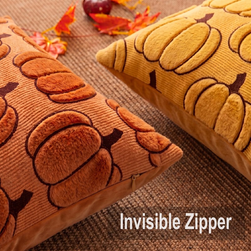 Pumpkin Throw Pillow Cover, Ultra Soft Heavyweight Halloween Thanksgiving Decorative