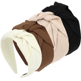 Norbiariz 4 Pack Knotted Headbands for Women Headbands Hair Accessories for Women Non Slip Headband Girls Fashion Cute Head Bands for Women's Hair Tiaras Headdresses