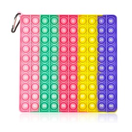 jiuzcare Pop It Fidget Toy 20 x 20 cm Push Bubble Fidget Children Number Stress Relief Toy Tool Awareness Digital Sensory Toy Educational Toy Macaroon