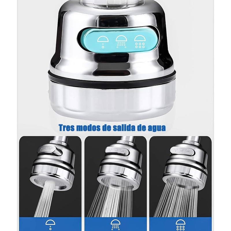Extensor de Grifo Antisalpicaduras Giratorio 360? Fregadero 3 Modos