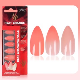 Chonor 4-in-1 Photochrome & Thermochrome Mandel Press On Nails Nägel zum Aufkleben Set - 96 Stk Farbwechsel Kunstnägel