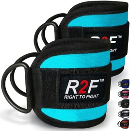 R2F Fußschlaufen Kabelzug - Kickbacks Fußschlaufen - Fußmanschetten Kabelzug - 2 Stück Kabelzug Fußschlaufen für Fitness Training - Ankle Strap Fußschlaufen für Frauen und Männer