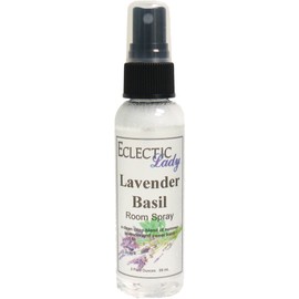 Lavender Basil Room Spray (Double Strength), 4 Ounces, No Artificial Colors, Parabens, or Preservatives - Fragrant Aromatic Room Mist For Home, Room, Office