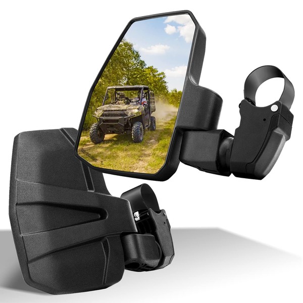 SHEJISI UTV Side Mirrors, You No Longer Need to Adjust by Hand，Innovative Automatic Reset Function, for 1.5"-2.0" Roll Cage, Compatible with Polaris RZR, Can Am Maverick, Honda Pioneer, Kawasaki Mule