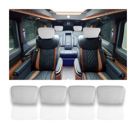 CGEAMDY 4PCS Car Headrest Covers, Soft Breathable Dustproof Washable Head Rest Protector Cover, with Elasticated Hems Universal Automotive Interior Accessories for Van, SUV, All Car Models(White)