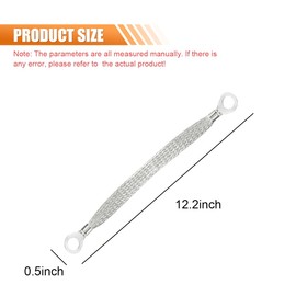 ZIMISI Universal Automotive Ground Strap, 12" x 0.5" Grounding Straps with Ring Terminals, Flat Braided Copper Grounding Cable Straps, Vehicle Engine Ground Strap Kit for Most Cars (6PCS)