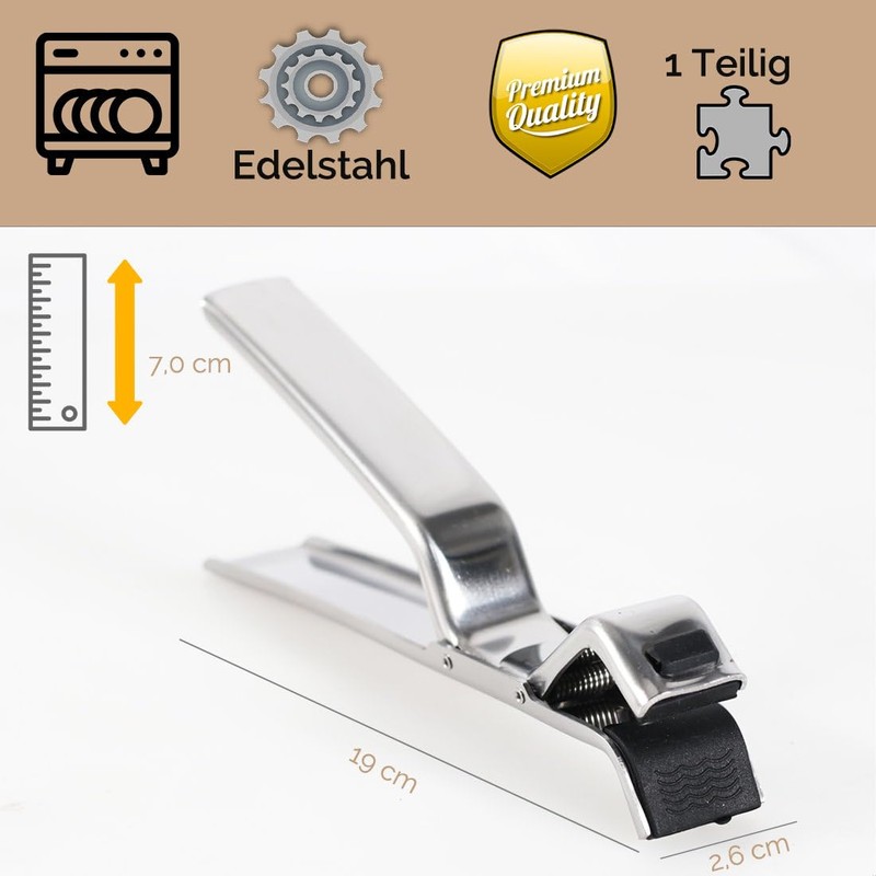 Kerafactum Pizza Tongs, Practical Pizza Tongs, Stainless Steel, 19 cm,
