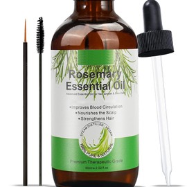 Valleylux Rosemary Hair Oil for Stronger Thicker Longer Hair -(60ml Large) | Natural Cold Pressed Oil for Hair, Face, Nails & Cuticles | Carrier Oil Certified Organic | Moisturizes, Softens, Nourishes Skin, Hair and Nails