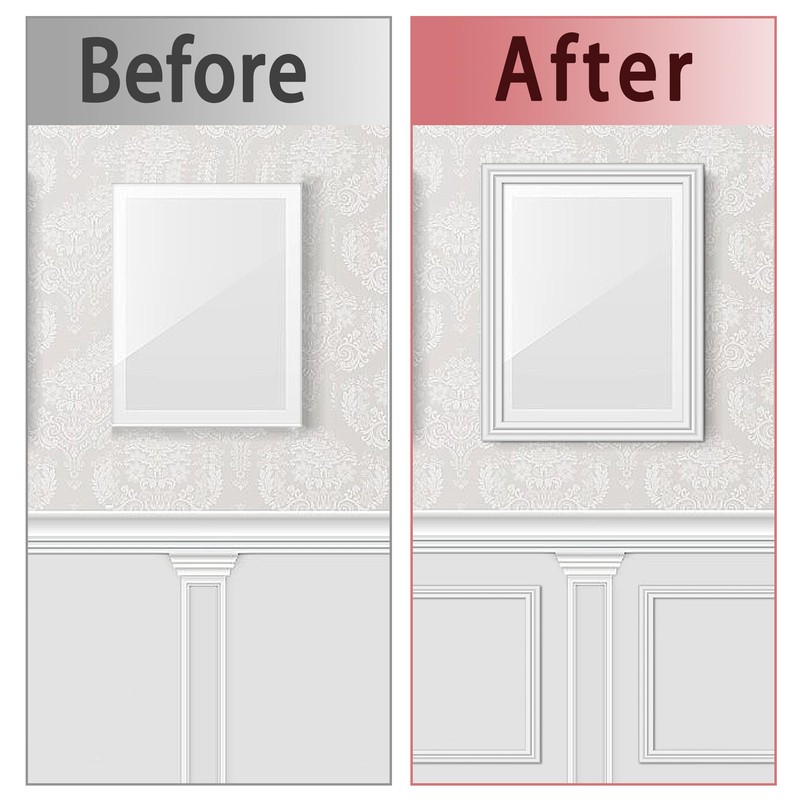 moonoom 20 Ft x 1.6''Wall Decoration Molding Trim,Self-Adhesive 3D Chair