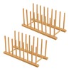 HBlife 2pcs Heighten and Widen Bamboo Dish Dying Rack Pot