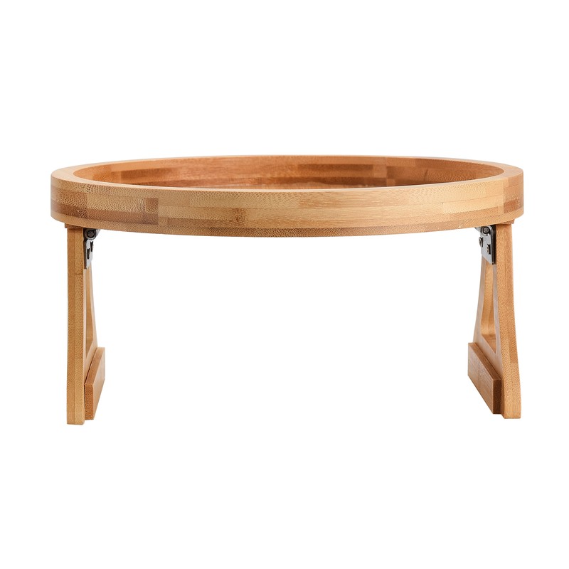 Couch Tray Burlywood Bamboo Folding Sofa Arm Clip Table for
