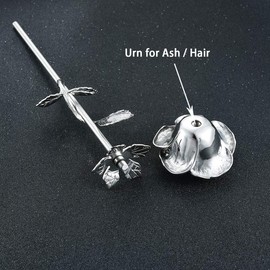 Sunling Stainless Steel Decorative Rose Flower Cremation Urns for Ashes-Human Pet Dog Cat Memorial Keepsake -Funeral Ash Container 1PC 9.5 Inches