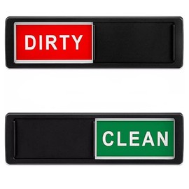MY DEVELOPMENT Dishwasher Magnet Clean Dirty Sign | Clean Dirty Magnet for Dishwasher Easy to Read | No-Scratch Dishwasher Clean Dirty Sign | Shutter Slide Clean Dirty Sign for Dishwasher | Black