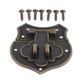 Vintage Lock Latch Hasp with 7 Screws Peach Heart Shape Box Retro Buckle Latch Clasp, Antique Bronze