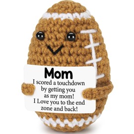 Mini Funny Gifts for Mom from Daughter Son, Mothers Day Birthday Gift for Mom, Cute Emotional Small Present Crochet Football Doll or Mommy Mother in Law Bonus Step Mothers