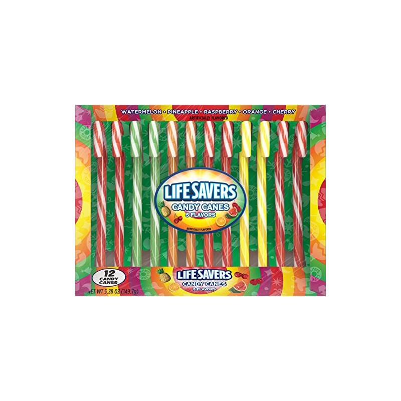 LifeSavers 5 Flavors Assorted Candy Canes, 12 ct