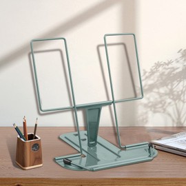 Honagu Book Stand for Reading, Adjustable Reading Rest Book Holder, Documents Holder, Sturdy Typing Stand for Recipes Textbooks Tablet Music Books (Morandi Green)