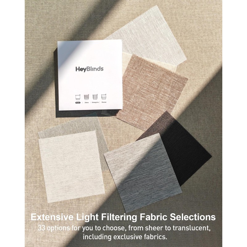 HeyBlinds Light Filtering Motorized Blinds with Remote, Smart Blinds for