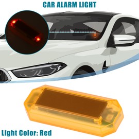A ABSOPRO Universal Car Solar Power Simulated Dummy Alarm Car Security Anti-Theft LED Flashing Warning Light Fake Lamp Red (Set of 2)