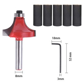 flintronic Milling Cutter Set, 8 mm Milling Tool Set, 15-Piece Wooden Case, Forged Tool Steel Router, Flush Cutter, Wood Cutter with Plastic Box, Floor Cleaning for Woodworking