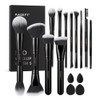 Magefy Brochas Maquillaje Profesional Pcs Doble Punta Kit Aluminio Esponjas
