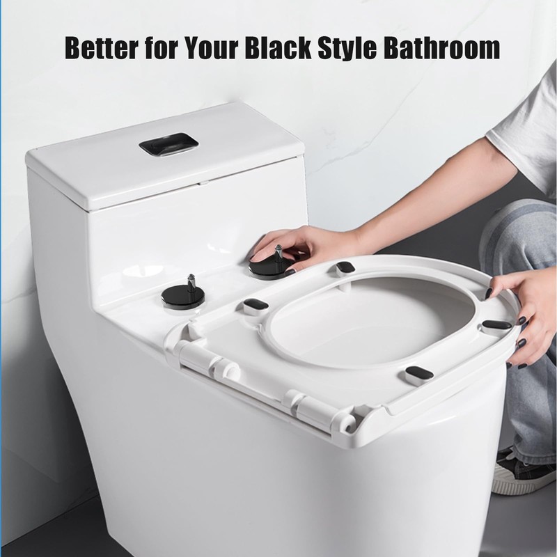 Quick Release Toilet Seat Fixings Black, AncableTop Universal Toilet Seat