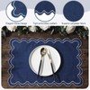 Gandeer Linen Placemats Set of 12 Scalloped Placemat 13 X19
