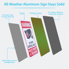 Qofaoye 2-Pack No Trespassing Signs Private Property, Video Surveillance Signs Outdoor – 2025 Version, 10 x 7 in UV Printed Fade-Resistant Rust-Free Aluminum – Ideal for Home, Business, Driveway, CCTV