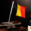 10pcs Small Belgium Flags on Sticks, Mini Belgium Hand Held