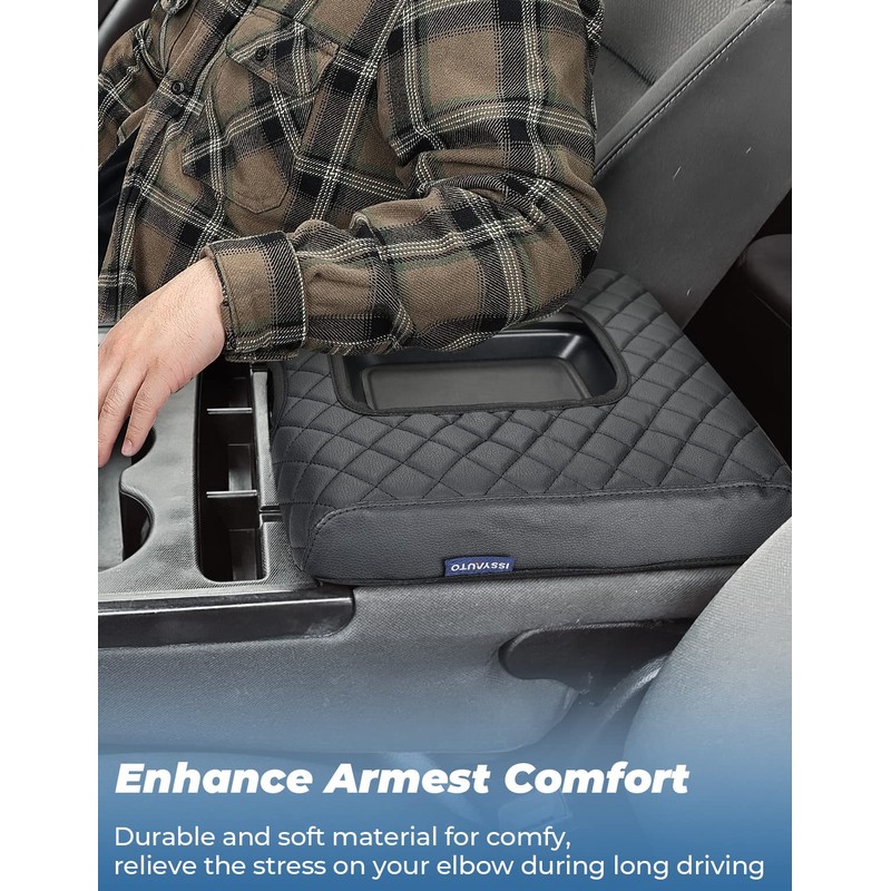 ISSYAUTO Center Console Cover Compatible with Silverado Sierra 2014-2018 with