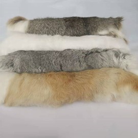 4pcs Assorted Bulk Craft Grade Natural Rabbit Skins Real Quality Rabbit Pelts Perfect for Decoration, Cat/Dog Toys, Sewing, or Crafting Fur Hide 10" by 14"