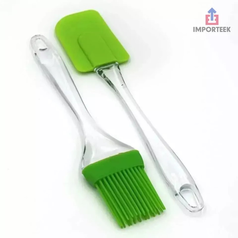 Importeek Espatula Miserable + Brocha Silicon Reposteria Cocina Pastel