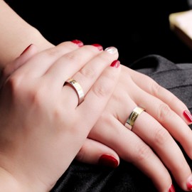 Pairs of Forever Love Rings 6mm 5mm, Stainless Wedding Bands Anniversary Rings Set for Couples (Men size 11, Women 10)