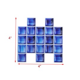 Geesatis 20 Pcs Adhesive Peel and Stick Tile Backsplash for Kitchen, Bathroom, Wall Tile, 4x4inch, Blue