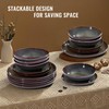 Herogo Stoneware Dinnerware Sets for 8, 24 Piece Plates and