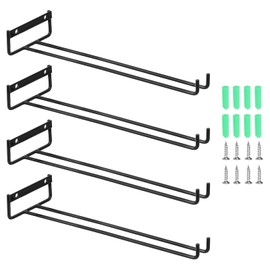 uxcell 4Pcs Wine Glass Rack, 11.81 Inch Iron Wine Glasses Rack Under Cabinet Stemware Rack - Wall Mountable Wine Glass Holder Storage Hanger for Bars Coffee Restaurants Kitchens, Black