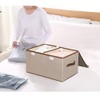 UUJOLY Large Storage Bins Linen Fabric Foldable Basket Cubes Organizer