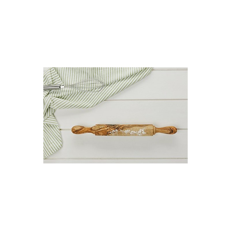 Naturally Med - Olive Wood Rolling Pin - 15.5 inch