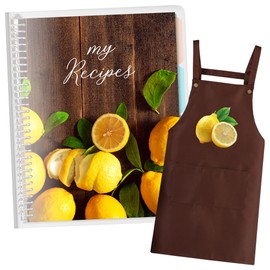 ROBINSON11 Recipe Book to Write in Your Own Recipes | Full Page Spiral Recipe Notebook | Personal Recipe Organizer with 8 Dividers, 24 Labels, Apron Cloth | Recipe Journal Hold upto 240 Recipes