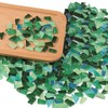 Yazikisa 1.1 lb Glass Mosaic Tiles Mixed Green Irregular Crystal