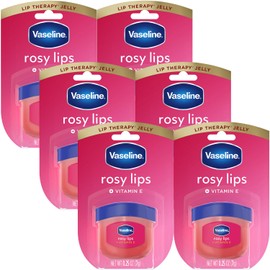 Vaseline Bálsamo Labial Mini, Pure Petroleum Jelly, Advanced Moisture, Light Rose Fragrance, Sheer Pink Tint on Lips, Soft Vaseline Lips (Pack of 6...