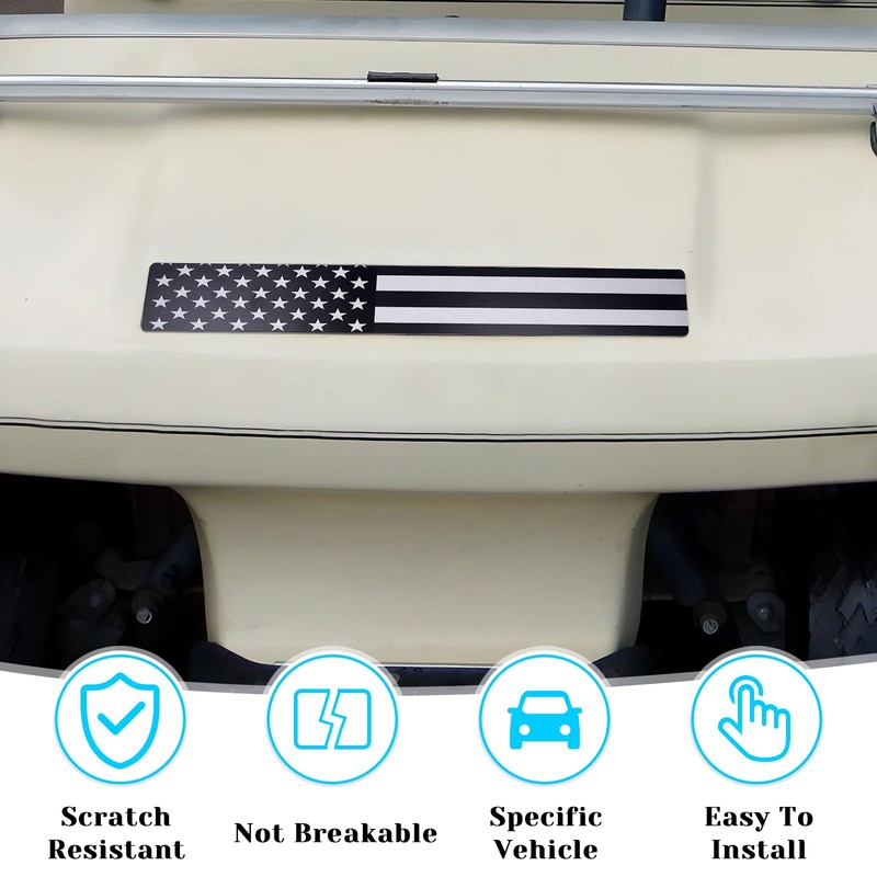 Golf Cart American Flag Plate, Fits Club Car DS and