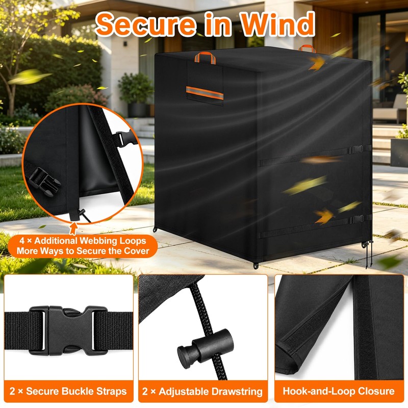 Air Conditioner Cover for Outside Units,30"Wx30"Dx32"H,600D Waterproof