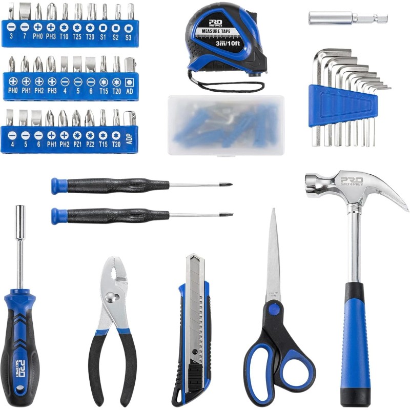 Prostormer 93-Piece Tool Kit, Basic Household Repair Tool Set with