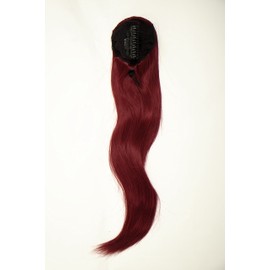 WIG ME UP - WK06-39 Hairpiece Voluminous Smooth Falling Ponytail Mini Butterfly Clip Elastic Band Approx. 60 cm Garnet Red