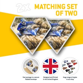 2 x Diamond Stickers 7.5 cm - Quad Bike ATV 4x4 Dirt Biker Sports Fun Decals for Laptops,Tablets,Luggage,Scrap Booking,Fridges, #24082
