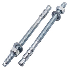 SKIR'CO (4 pcs) Zinc Plated Wedge Anchors M8 x 120 mm, Metal Dowels, Anchor Bolt, Masonry Anchors, Concrete Anchor
